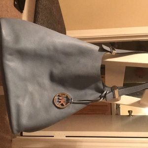 Powder blue michael kors reversible hobo